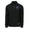 San Jose Earthquakes Cutter & Buck Roam Eco Recycled Tri-Blend Quarter-Zip Sweatshirt - Black - Side View