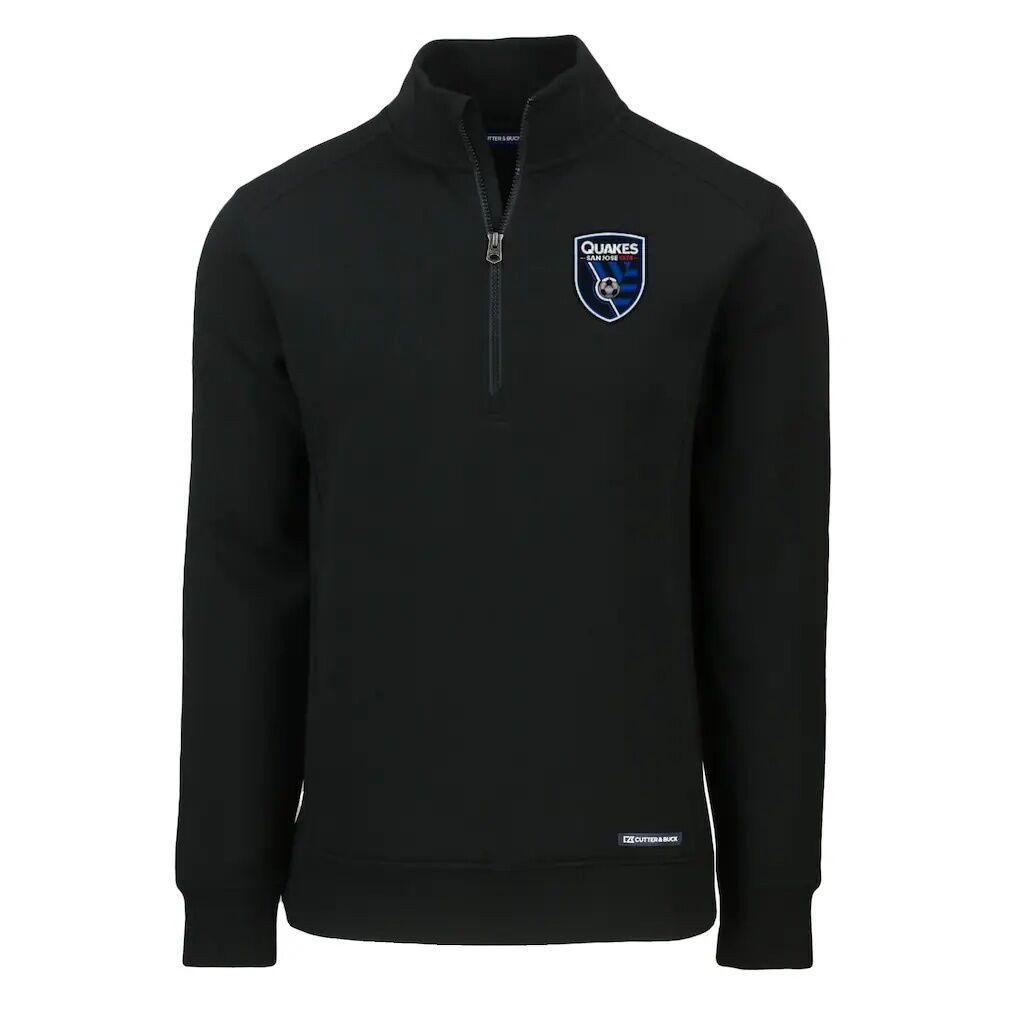 San Jose Earthquakes Cutter & Buck Roam Eco Recycled Tri-Blend Quarter-Zip Sweatshirt