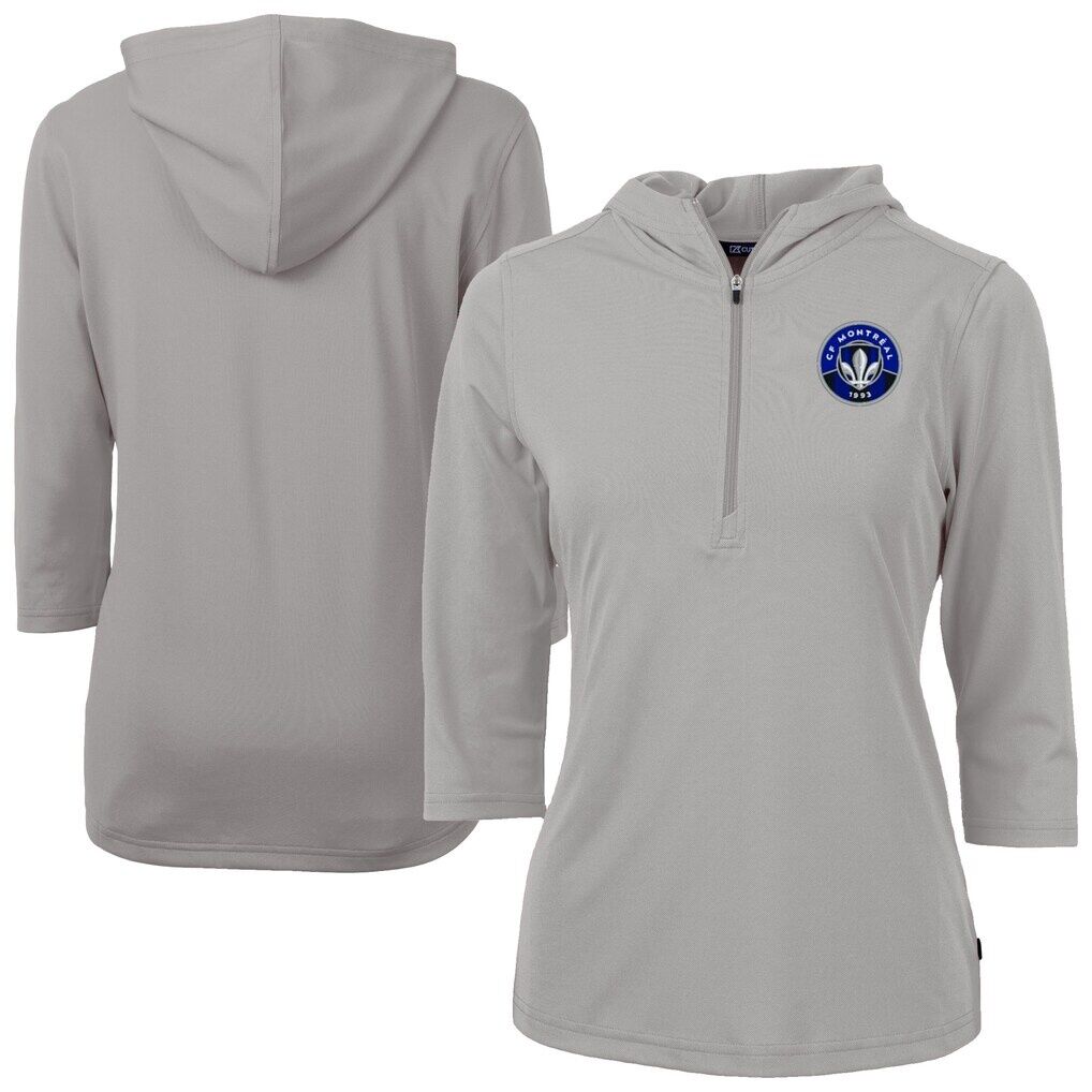 CF Montreal Cutter & Buck Women's Virtue Eco Pique Recycled Half-Zip Pullover Hoodie