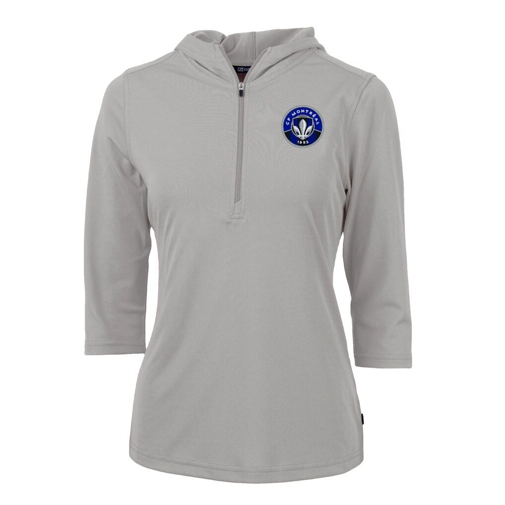CF Montreal Cutter & Buck Women's Virtue Eco Pique Recycled Half-Zip Pullover Hoodie