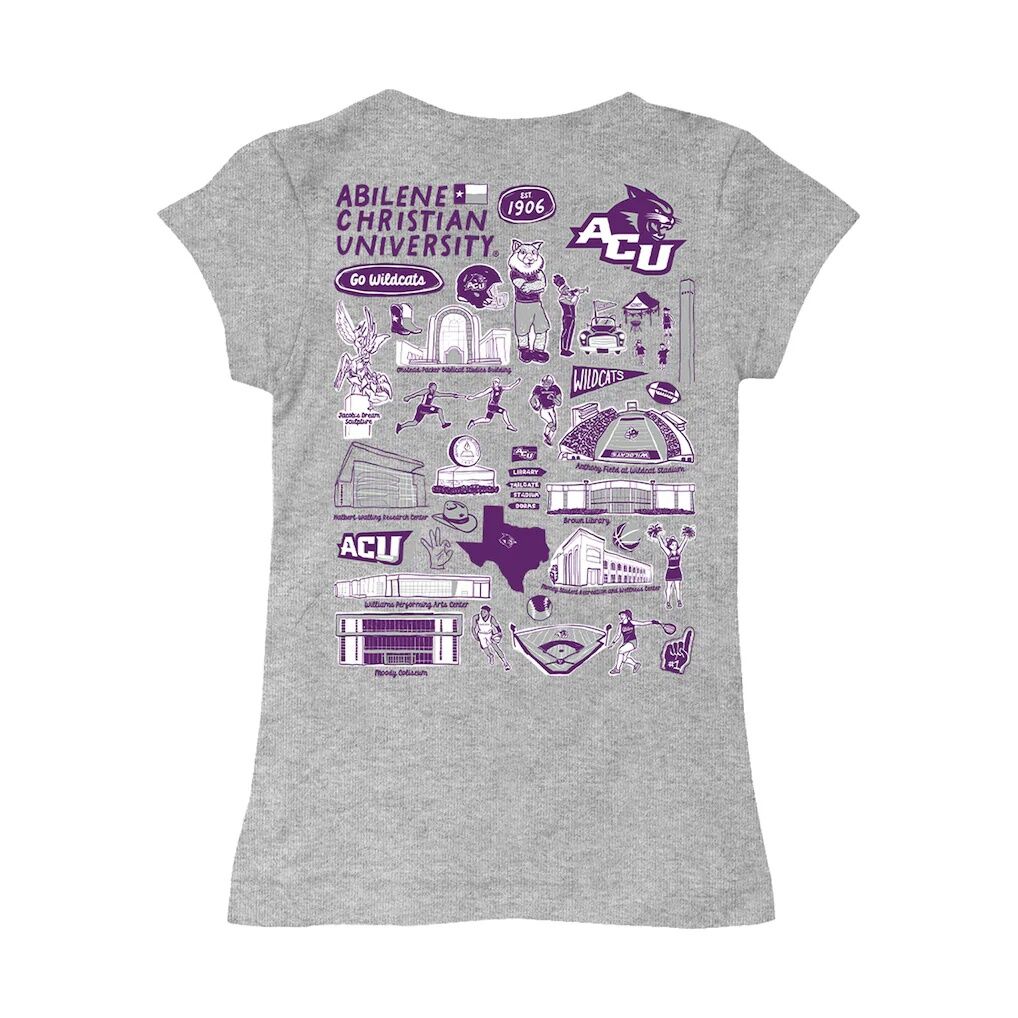 Abilene Christian University Wildcats Vive La Fete Girls Youth Impressions Artwork Fitted T-Shirt