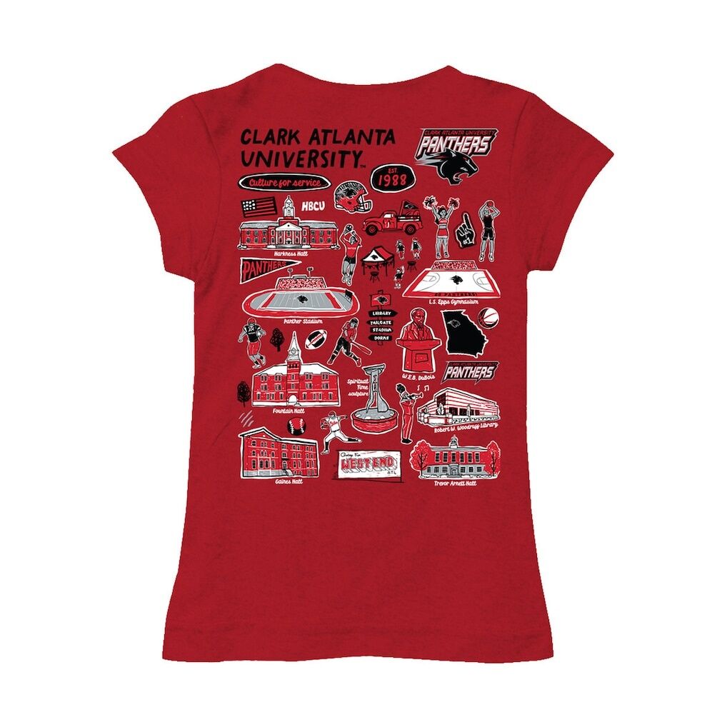 Clark Atlanta University Panthers Vive La Fete Youth Impressions Artwork Fitted T-Shirt