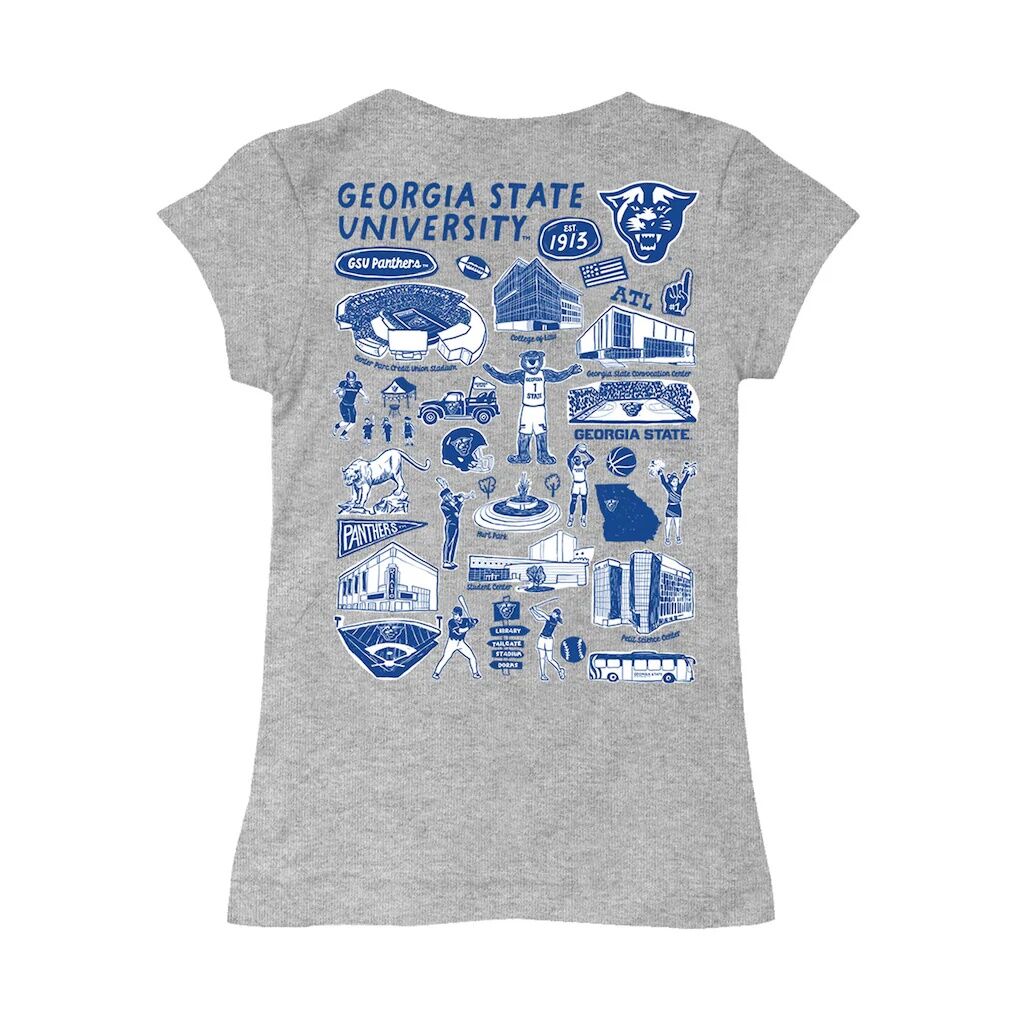 Georgia State Panthers Vive La Fete Youth Impressions Artwork Fitted T-Shirt - Heather Gray