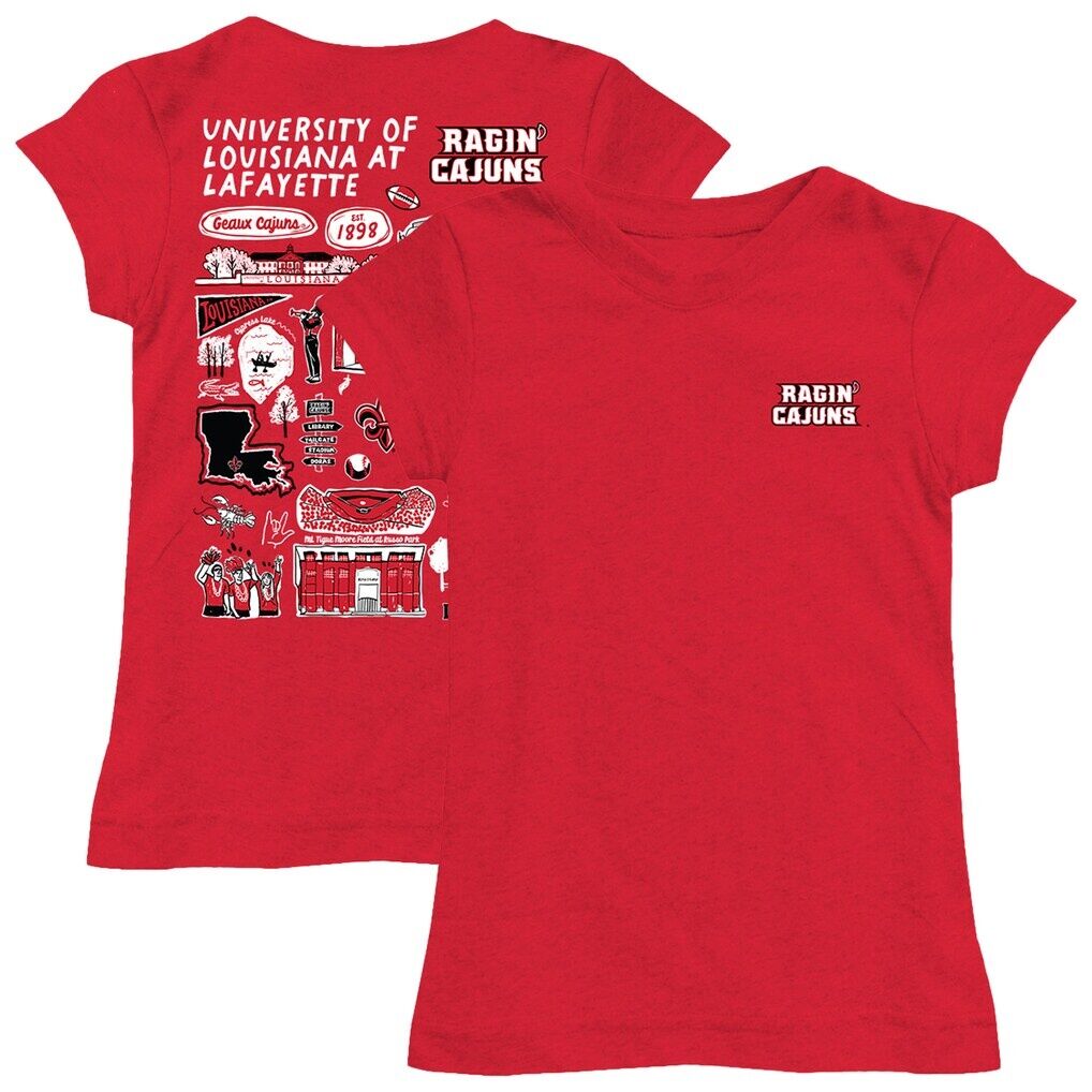 Louisiana Ragin' Cajuns Vive La Fete Youth Impressions Artwork Fitted T-Shirt