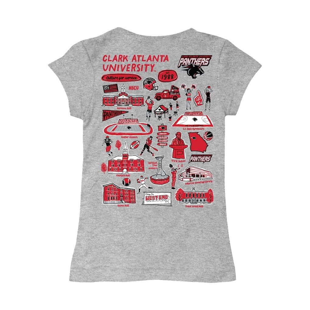 Clark Atlanta University Panthers Vive La Fete Girls Toddler Impressions Artwork T-Shirt - Heather Gray