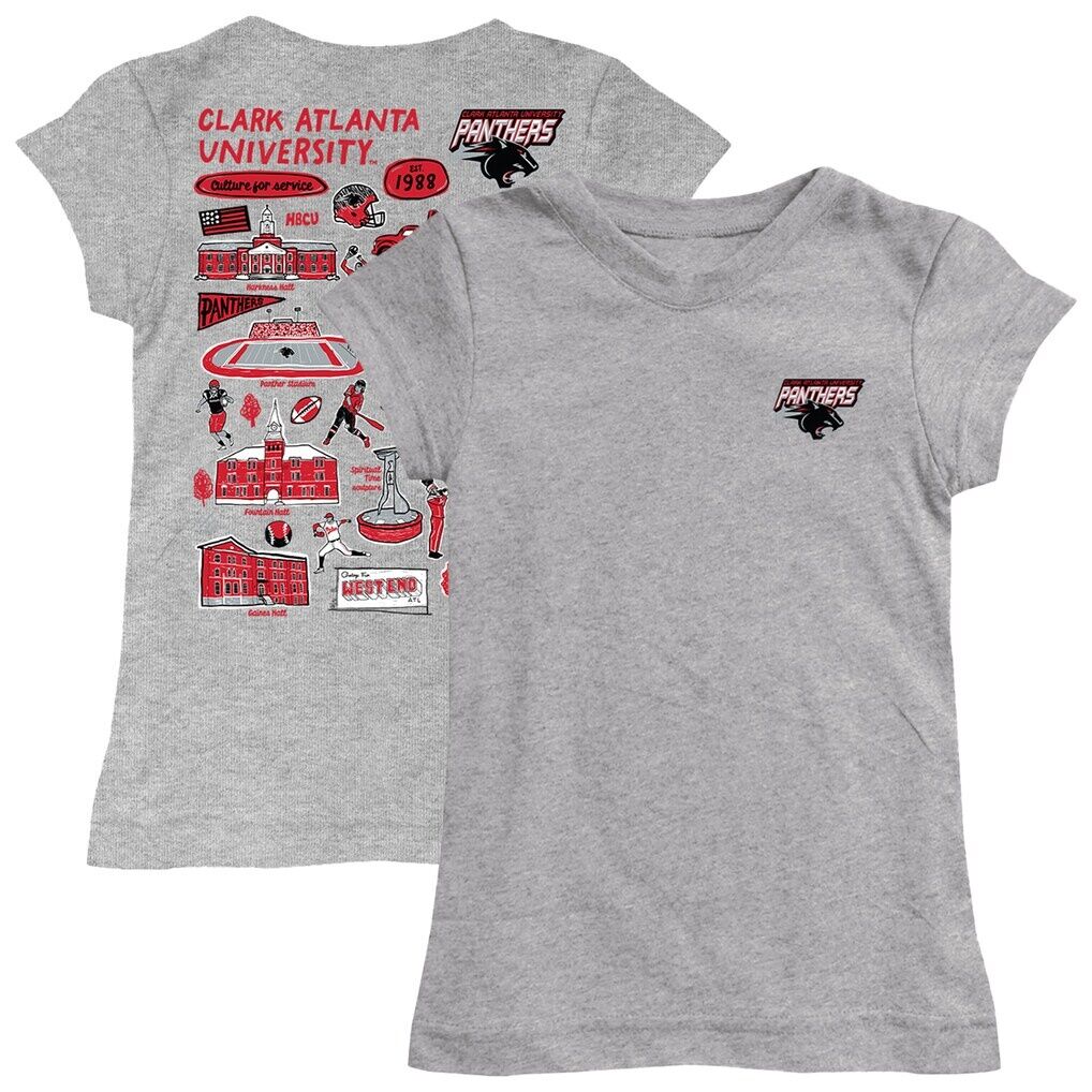 Clark Atlanta University Panthers Vive La Fete Girls Toddler Impressions Artwork T-Shirt - Heather Gray