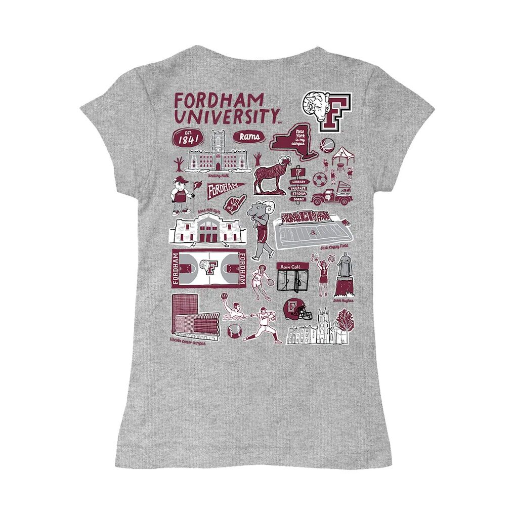 Fordham Rams Vive La Fete Girls Toddler Impressions Artwork T-Shirt - Heather Gray