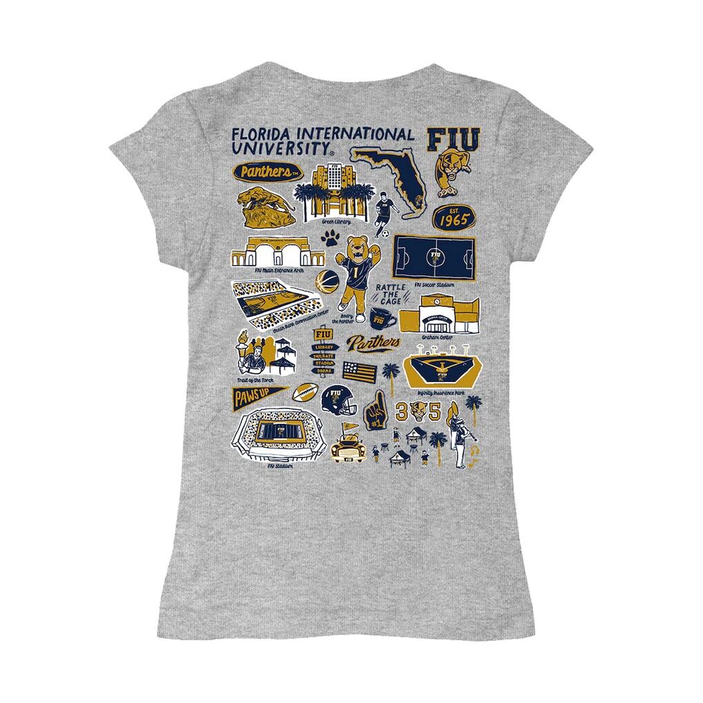 FIU Panthers Vive La Fete Girls Toddler Impressions Artwork T-Shirt - Heather Gray