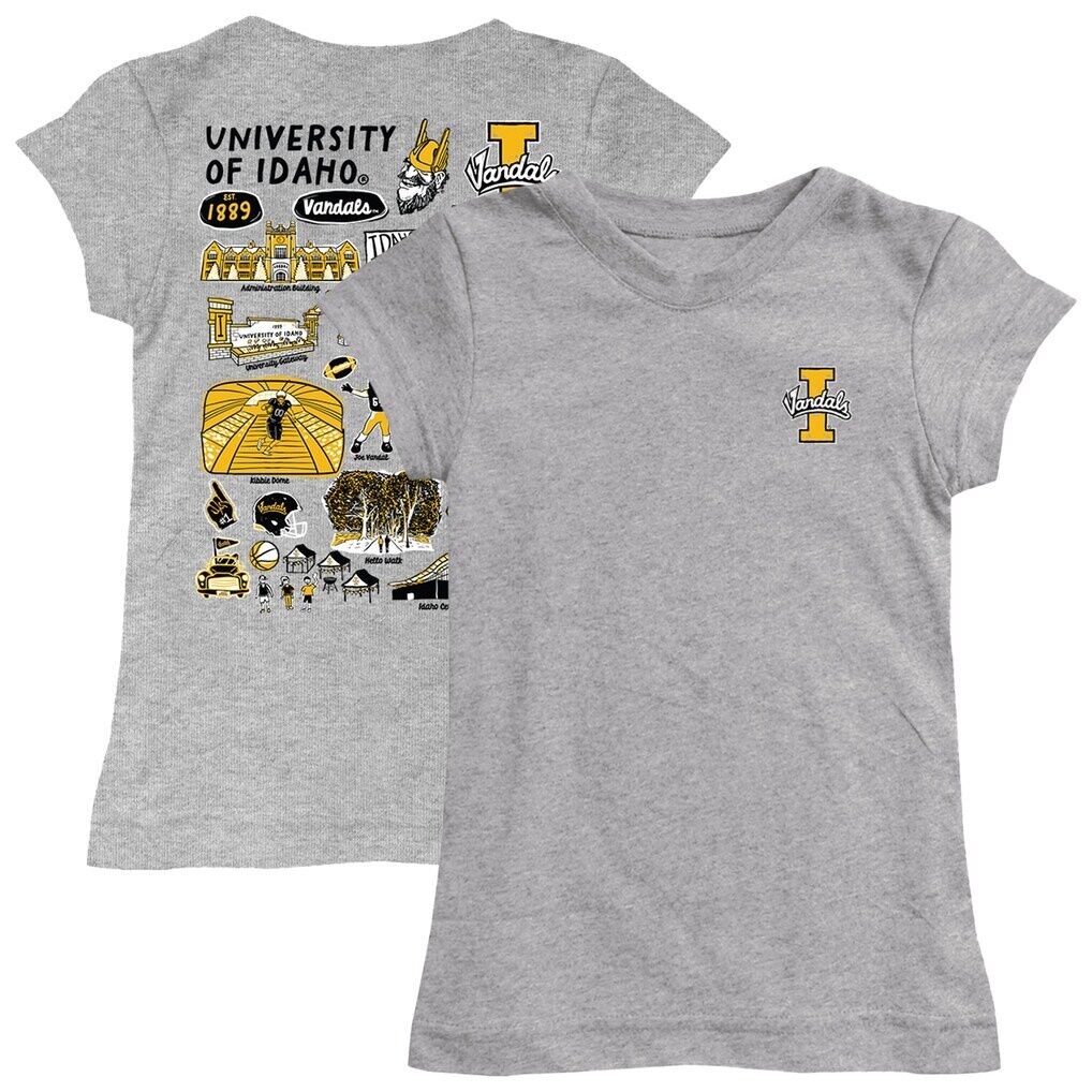 Idaho Vandals Vive La Fete Girls Toddler Impressions Artwork T-Shirt - Heather Gray
