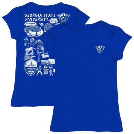 Georgia State Panthers Vive La Fete Girls Toddler Impressions Artwork T-Shirt - Blue - Front View
