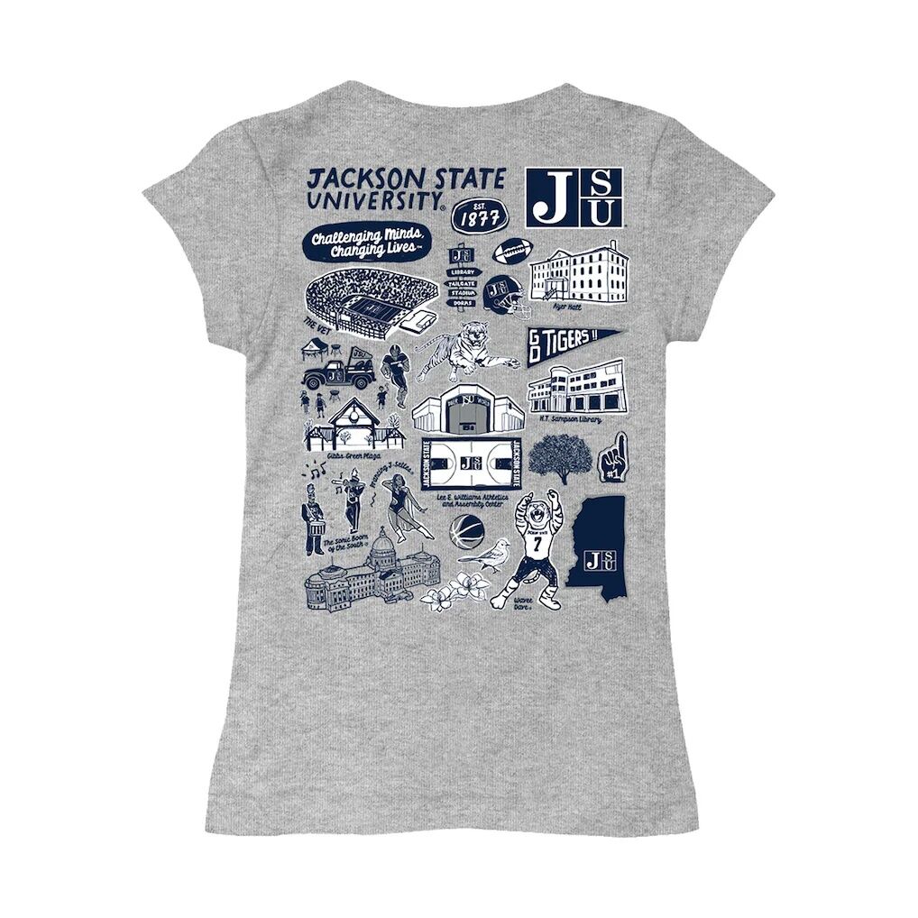 Jackson State Tigers Vive La Fete Girls Toddler Impressions Artwork T-Shirt - Heather Gray