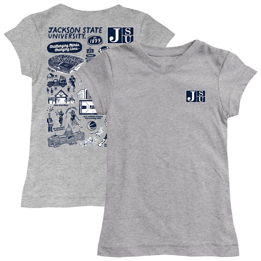Jackson State Tigers Vive La Fete Girls Toddler Impressions Artwork T-Shirt - Heather Gray