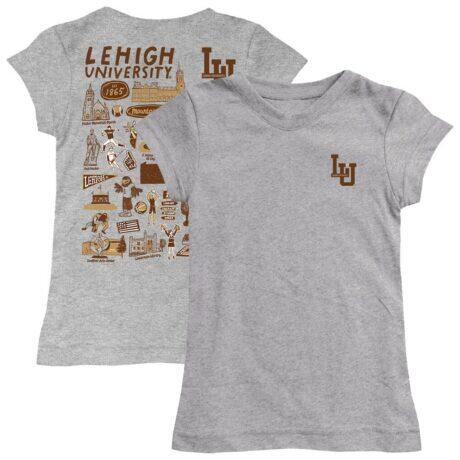 Lehigh Mountain Hawks Vive La Fete Girls Toddler Impressions Artwork T-Shirt - - Front View
