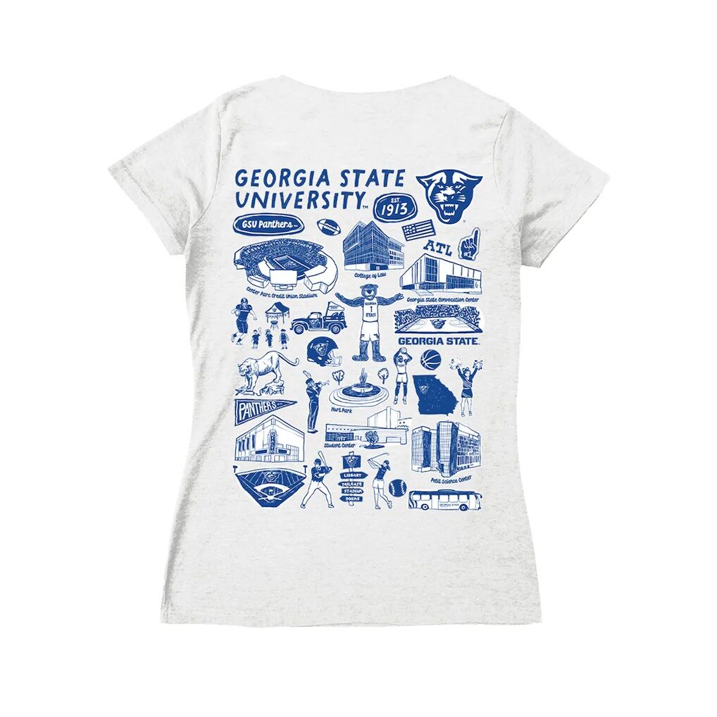 Georgia State Panthers Vive La Fete Women's Impressions Artwork V-Neck T-Shirt