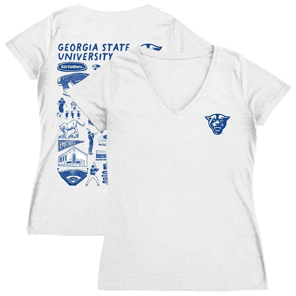 Georgia State Panthers Vive La Fete Women's Impressions Artwork V-Neck T-Shirt