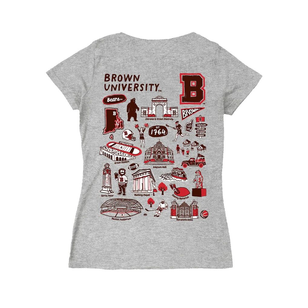 Brown Bears Vive La Fete Women's Impressions Artwork V-Neck T-Shirt