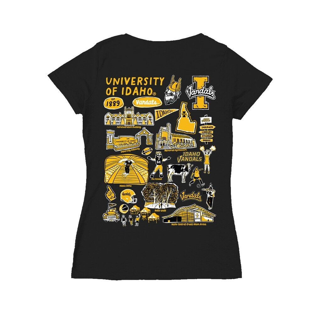 Idaho Vandals Vive La Fete Women's Impressions Artwork V-Neck T-Shirt