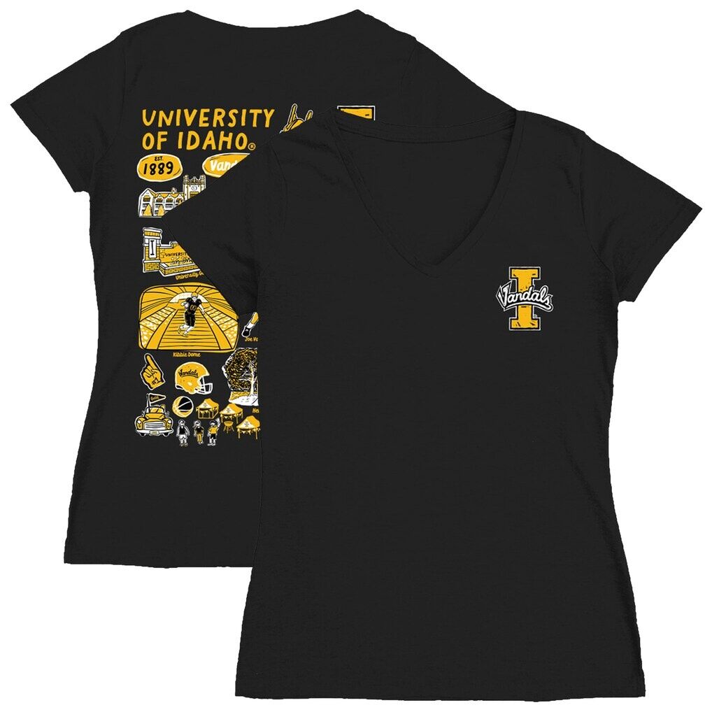 Idaho Vandals Vive La Fete Women's Impressions Artwork V-Neck T-Shirt