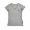 Akron Zips Vive La Fete Women's Impressions Artwork V-Neck Fitted T-Shirt - Gray - Side View