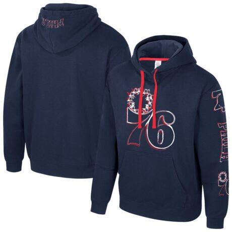 Philadelphia 76ers Stadium Essentials Unisex Elementized Pullover Hoodie - Navy - Front View