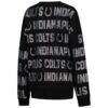 Indianapolis Colts Gameday Couture Women's Oversized Hype Era Rhinestone Text Sweatshirt - Black - Detail View