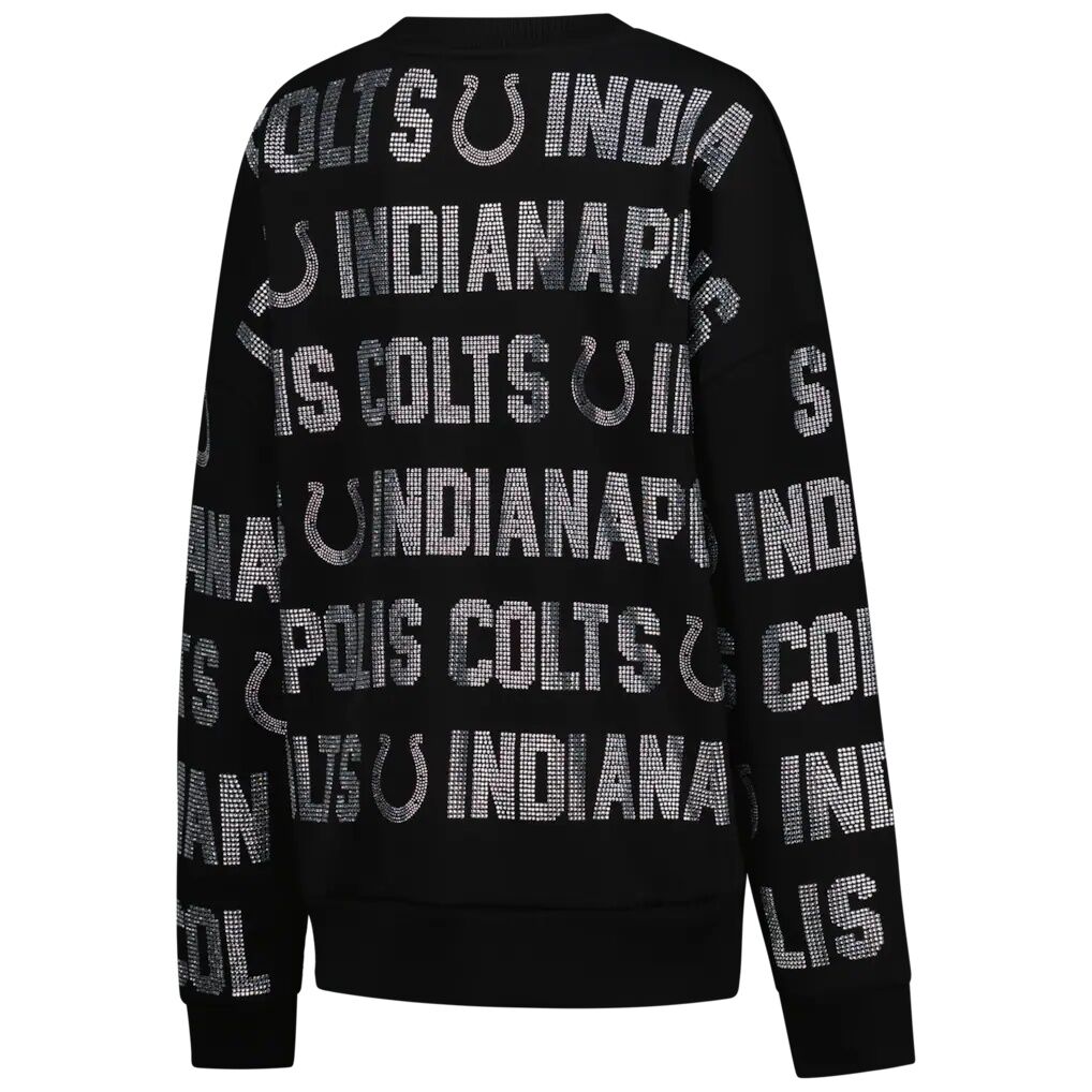 Indianapolis Colts Gameday Couture Women's Oversized Hype Era Rhinestone Text Sweatshirt