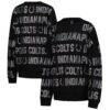Indianapolis Colts Gameday Couture Women's Oversized Hype Era Rhinestone Text Sweatshirt - Black - Front View
