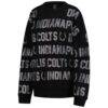 Indianapolis Colts Gameday Couture Women's Oversized Hype Era Rhinestone Text Sweatshirt - Black - Side View