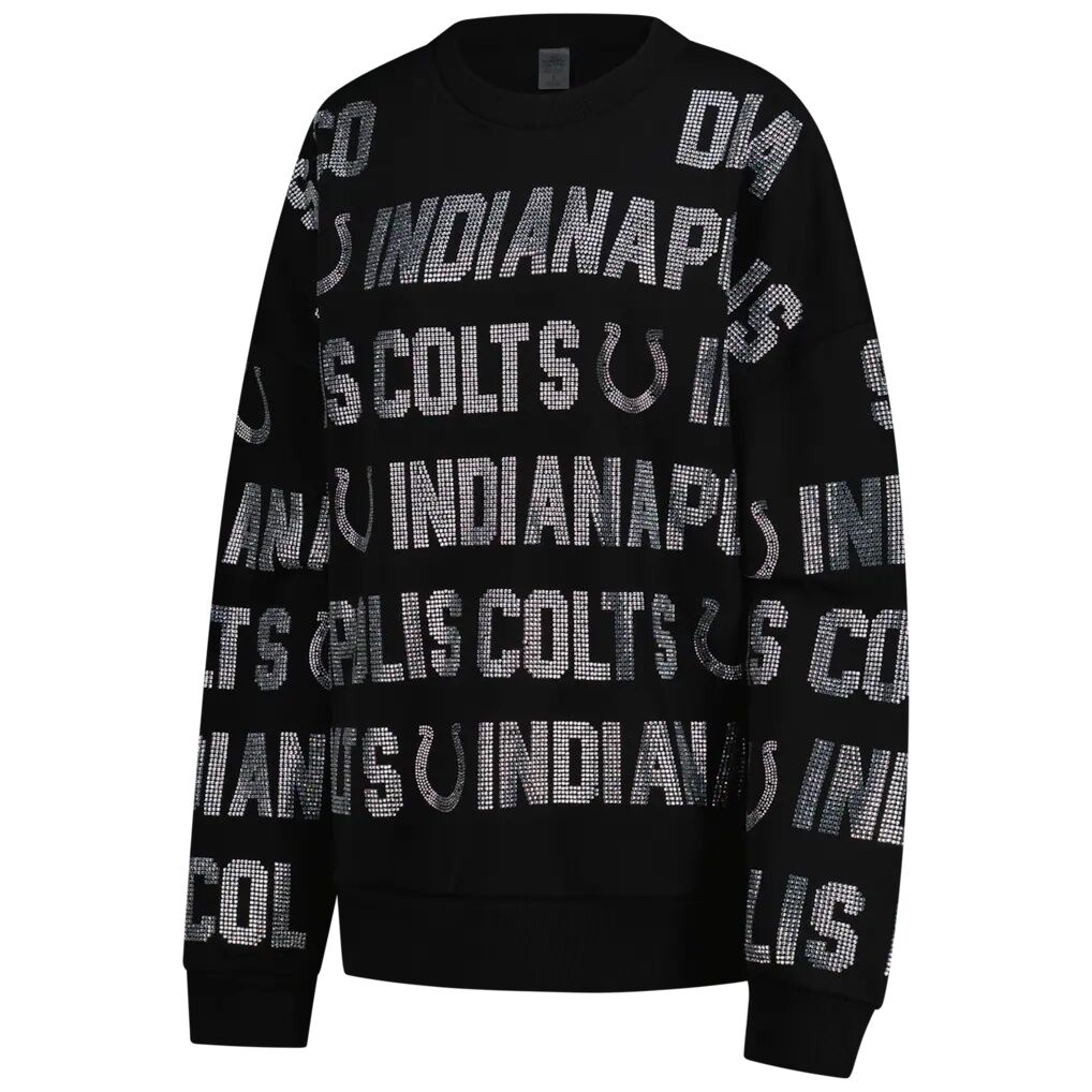 Indianapolis Colts Gameday Couture Women's Oversized Hype Era Rhinestone Text Sweatshirt