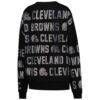 Cleveland Browns Gameday Couture Women's Oversized Hype Era Rhinestone Text Sweatshirt - Black - Detail View
