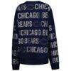 Chicago Bears Gameday Couture Women's Oversized Hype Era Rhinestone Text Sweatshirt - Navy - Detail View