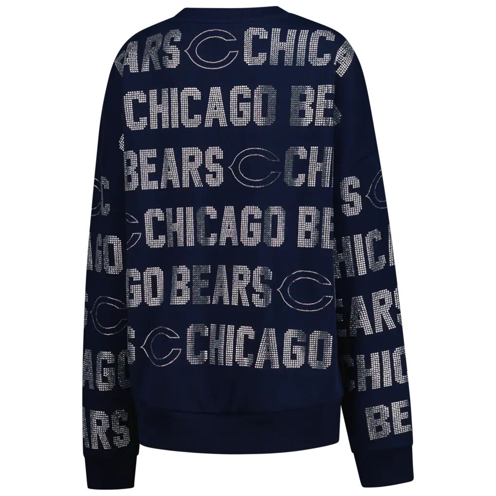 Chicago Bears Gameday Couture Women's Oversized Hype Era Rhinestone Text Sweatshirt