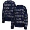 Chicago Bears Gameday Couture Women's Oversized Hype Era Rhinestone Text Sweatshirt - Navy - Front View