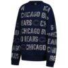 Chicago Bears Gameday Couture Women's Oversized Hype Era Rhinestone Text Sweatshirt - Navy - Side View