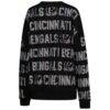 Cincinnati Bengals Gameday Couture Women's Oversized Hype Era Rhinestone Text Sweatshirt - Black - Detail View