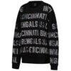 Cincinnati Bengals Gameday Couture Women's Oversized Hype Era Rhinestone Text Sweatshirt - Black - Side View