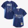 David Price Tampa Bay Rays Mitchell & Ness Authentic Batting Practice Jersey - Blue - Front View