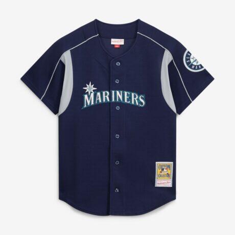 Felix Hernandez Seattle Mariners Mitchell & Ness Cooperstown Collection Batting Practice Jersey - Navy - Front View
