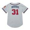 Greg Maddux Atlanta Braves Mitchell & Ness 1995 Throwback Authentic Jersey - Gray - Detail View