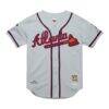 Chipper Jones Atlanta Braves Mitchell & Ness 1995 Throwback Authentic Jersey - Gray - Back View