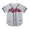 Fred McGriff Atlanta Braves Mitchell & Ness 1995 Throwback Authentic Jersey - Gray - Back View
