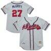 Fred McGriff Atlanta Braves Mitchell & Ness 1995 Throwback Authentic Jersey - Gray - Front View