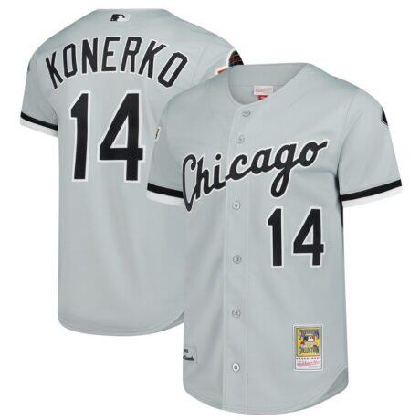 Paul Konerko Chicago White Sox Mitchell & Ness 2005 Cooperstown Collection Authentic Jersey - Gray - Front View
