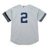 Derek Jeter New York Yankees Mitchell & Ness Cooperstown Collection 2000 World Series Authentic Jersey - Gray - Detail View