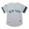 Derek Jeter New York Yankees Mitchell & Ness Cooperstown Collection 2000 World Series Authentic Jersey - Gray - Side View