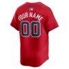 Atlanta Braves Nike Alternate Limited Custom Jersey - Red - Side View