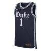 Duke Blue Devils Nike #1 Alternate Replica Basketball Jersey - Navy - Side View