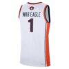Auburn Tigers Nike #1 Home War Eagle Replica Basketball Jersey - White - Detail View