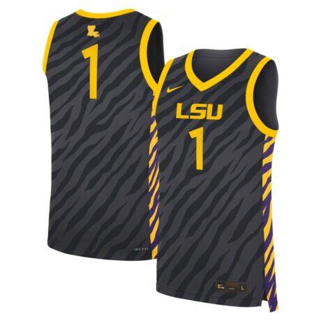 #1 LSU Tigers Nike Unisex Replica Basketball Jersey - - Front View