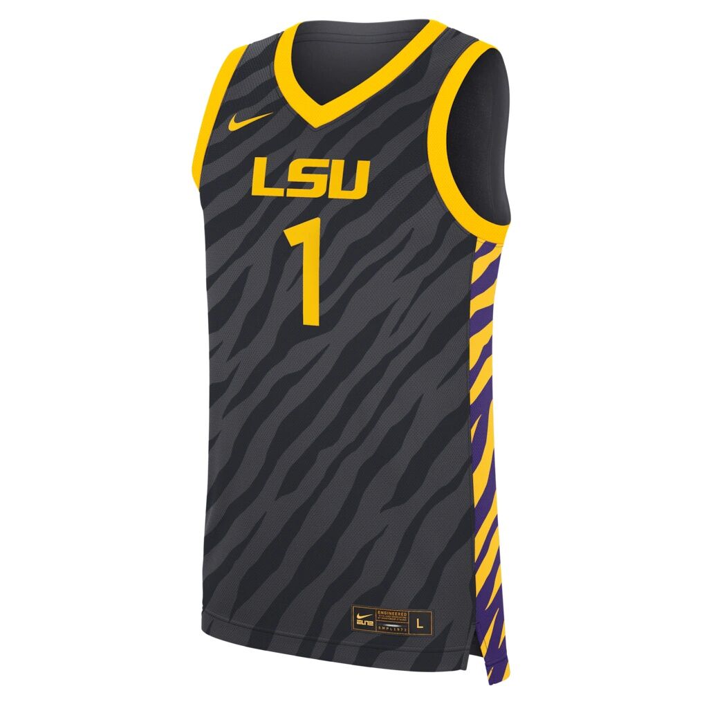 #1 LSU Tigers Nike Unisex  Replica Basketball Jersey - Anthracite